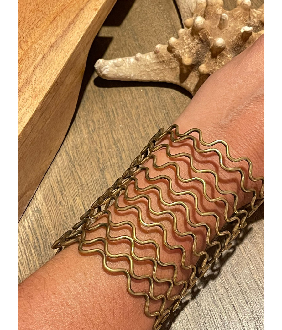 Brazalete Latón Ondas