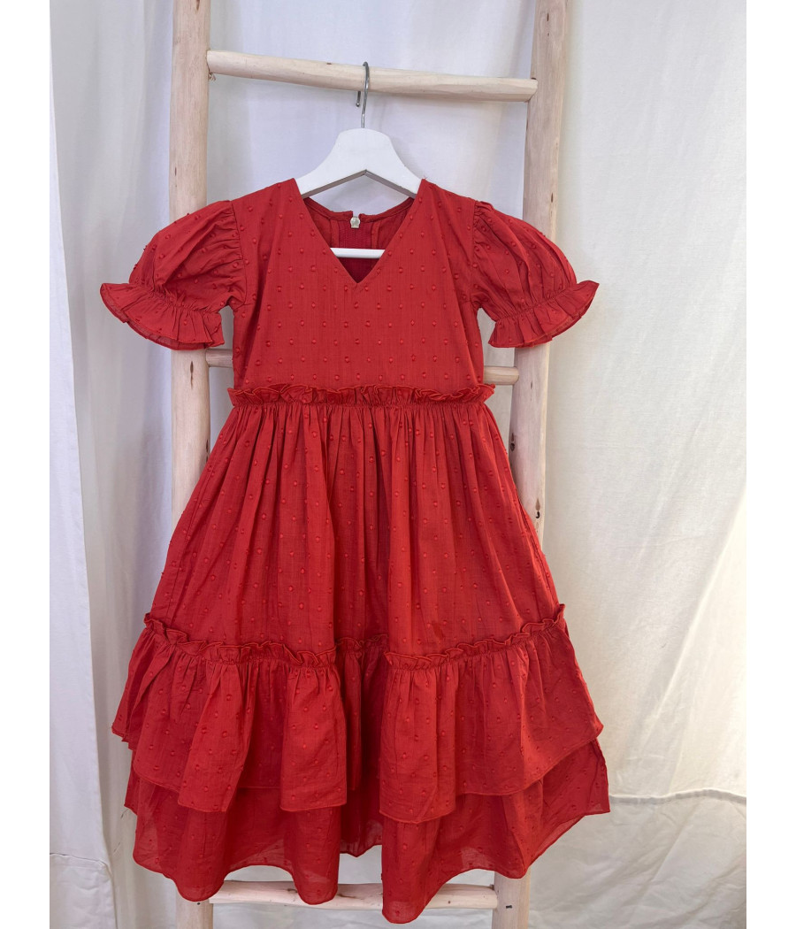 Bata Rociera Plumeti Niña Rojo